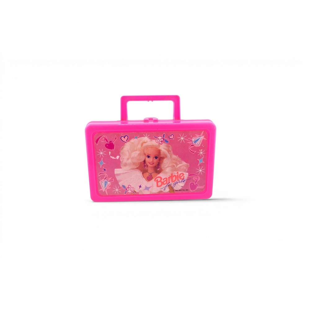 Vintage 1993 Barbie for Girls Hot Pink Plastic Carry Case